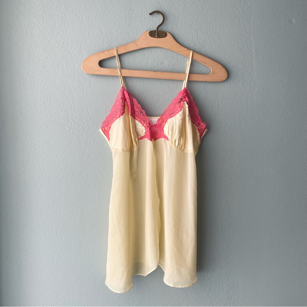 🌱5/$25🌱 Secret Treasures | Yellow Open-Front Sheer Chemise Lingerie Top